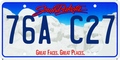 SD license plate 76AC27