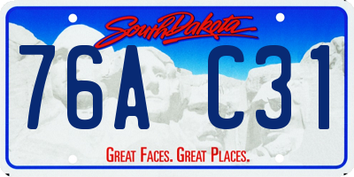 SD license plate 76AC31