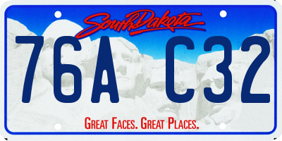 SD license plate 76AC32