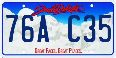 SD license plate 76AC35