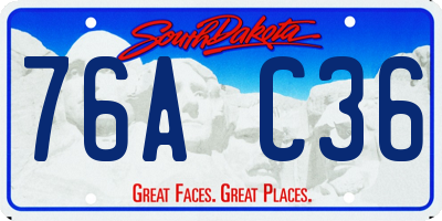 SD license plate 76AC36