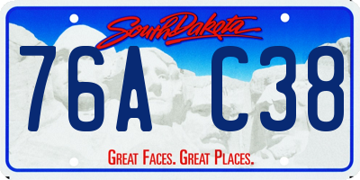SD license plate 76AC38
