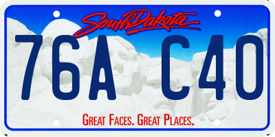 SD license plate 76AC40