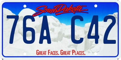 SD license plate 76AC42