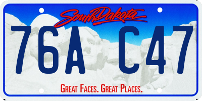 SD license plate 76AC47
