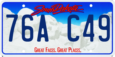 SD license plate 76AC49