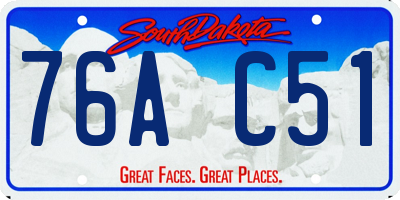 SD license plate 76AC51