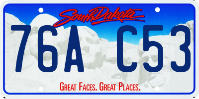 SD license plate 76AC53