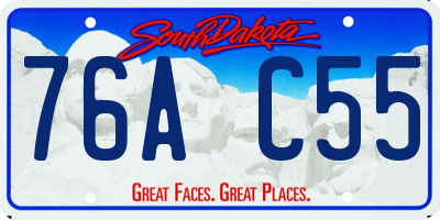 SD license plate 76AC55