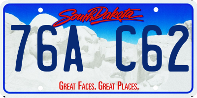 SD license plate 76AC62