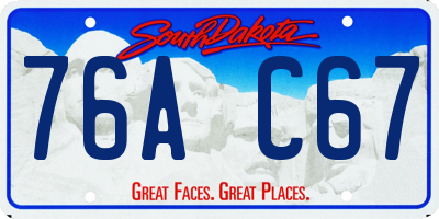 SD license plate 76AC67