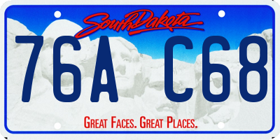 SD license plate 76AC68