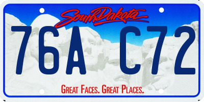 SD license plate 76AC72
