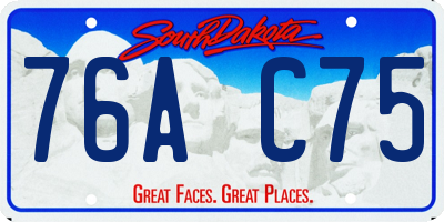 SD license plate 76AC75