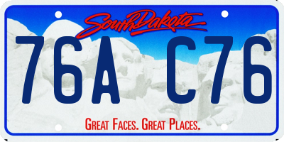 SD license plate 76AC76
