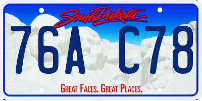 SD license plate 76AC78
