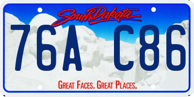 SD license plate 76AC86