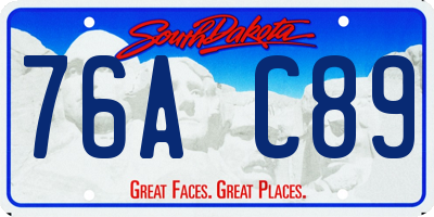 SD license plate 76AC89