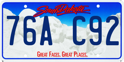 SD license plate 76AC92