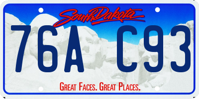 SD license plate 76AC93