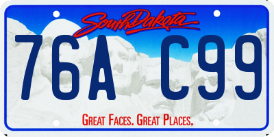 SD license plate 76AC99
