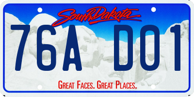 SD license plate 76AD01