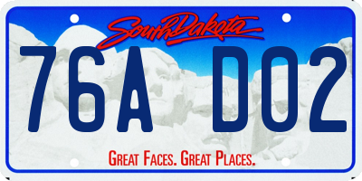 SD license plate 76AD02