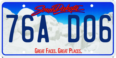 SD license plate 76AD06