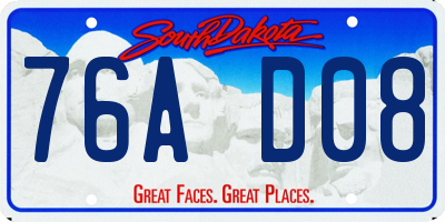 SD license plate 76AD08
