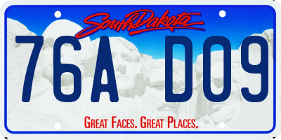 SD license plate 76AD09