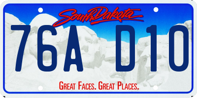 SD license plate 76AD10