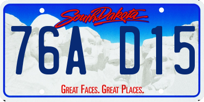 SD license plate 76AD15