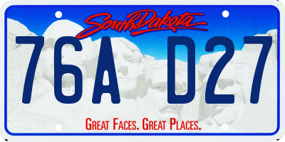 SD license plate 76AD27
