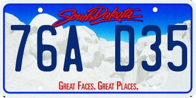 SD license plate 76AD35