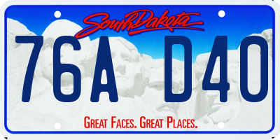 SD license plate 76AD40