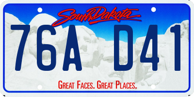 SD license plate 76AD41