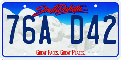SD license plate 76AD42