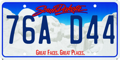 SD license plate 76AD44