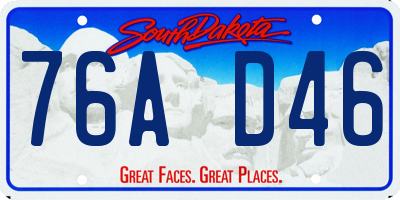 SD license plate 76AD46