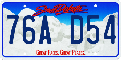 SD license plate 76AD54