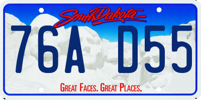 SD license plate 76AD55