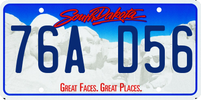 SD license plate 76AD56