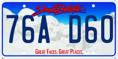 SD license plate 76AD60
