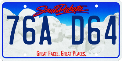 SD license plate 76AD64