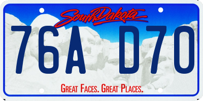 SD license plate 76AD70