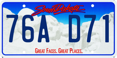 SD license plate 76AD71