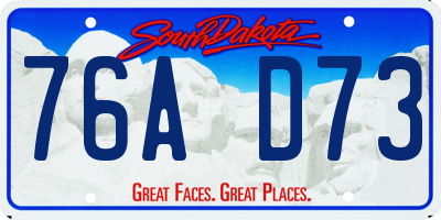 SD license plate 76AD73