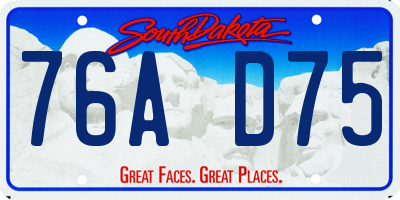 SD license plate 76AD75