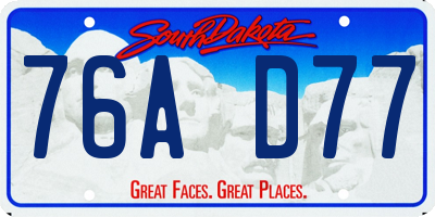 SD license plate 76AD77