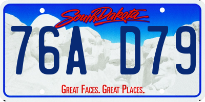 SD license plate 76AD79